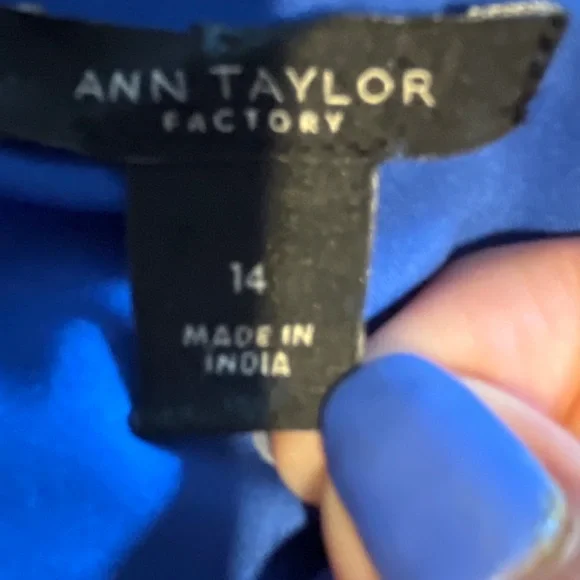 Ann Taylor Factory Vibrant Cobalt Blue Tiered Ruffle Midi Dress Size 14 - Picture 2 of 7